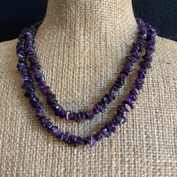 Genuine amethyst bead necklace. - Picture 1 of 6